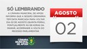 Câmara retoma suas sessões no dia 02 de Agosto.